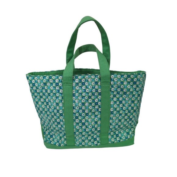 Pendleton Canvas Tote Green Floral Cotton Shoulder Bag Snap Closure - Picture 2 of 13